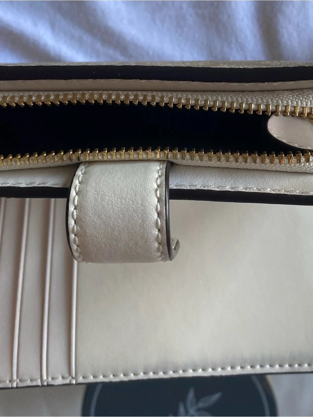 Coach Beige Signature Dome Satchel with Chalk Trim & matching wallet
